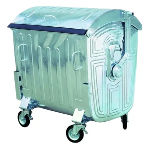 E.K.H. Plauen Großmüllcontainer 1100l verzinkter Stahl mit 4 Lenkrollen D200mm B1370xT1010xH1420mm Knallerangebot