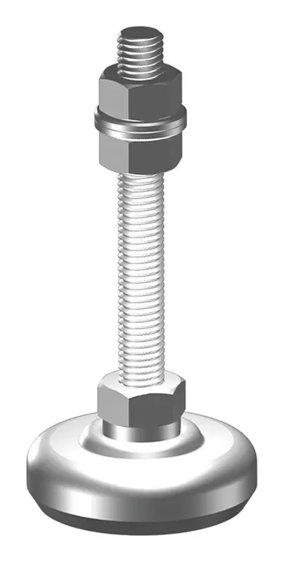 Zertifiziert Elko Maschinenfuß Typ GS, 2x Mutter und Scheibe, D100xH44mm, M16 x 150, NBR70 V2A
