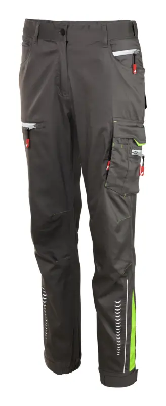 Fortis Damen-Cargohose Flex grau/schwarz/lime Größe 36 Beliebt