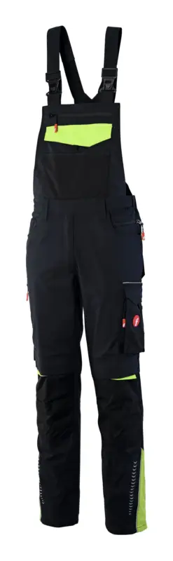 Fortis Damen-Latzhose Performance schwarz/lime Größe 42 Geprüft