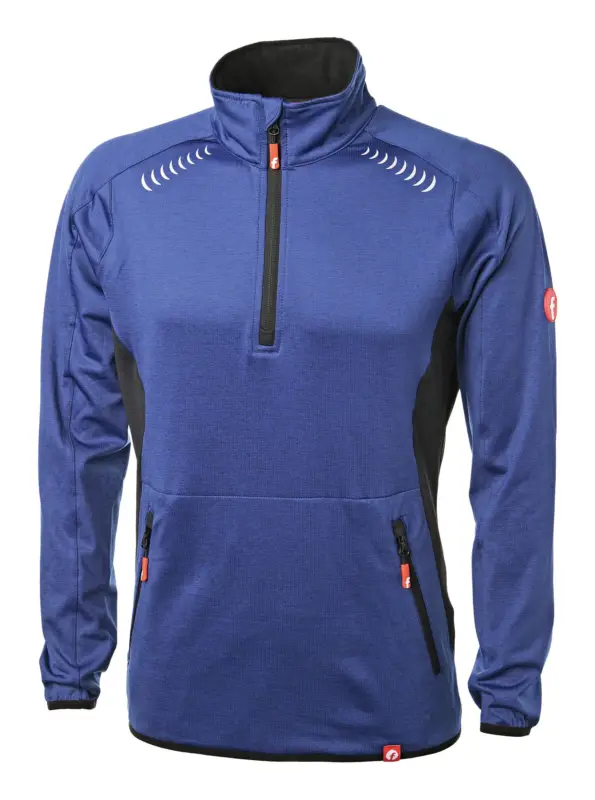 Preiswert Fortis Elements Tech-Fleecepullover kornblau/schwarz meliert Größe M