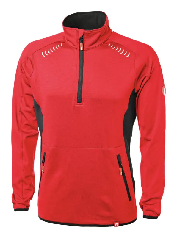 Rabatt Fortis Elements Tech-Fleecepullover rot/schwarz meliert Größe XL