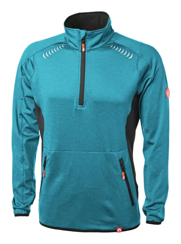 Aktuell Fortis Elements Tech-Fleecepullover türkis/schwarz meliert Größe XS