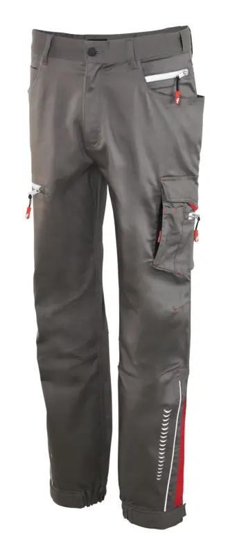 Sale Fortis Herren-Cargohose Flex grau/schwarz/rot Größe 56