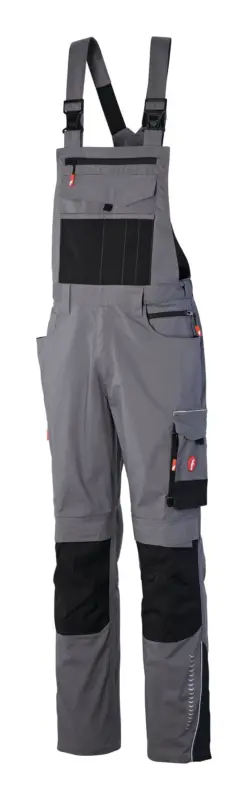 Fortis Herren-Latzhose Performance grau/schwarz Größe 60 Neu Im Sortiment