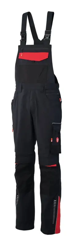 Fortis Herren-Latzhose Performance schwarz/rot Größe 102 Top-Angebot