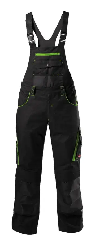 Fortis Herren-Latzhose twenty-four, schwarz/limegreen, Größe 50 Preisreduziert