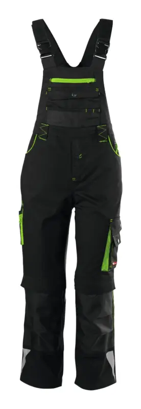 Fortis Kids Latzhose twenty-four, schwarz/limegreen, Größe 134-140 Direkt Vom Hersteller