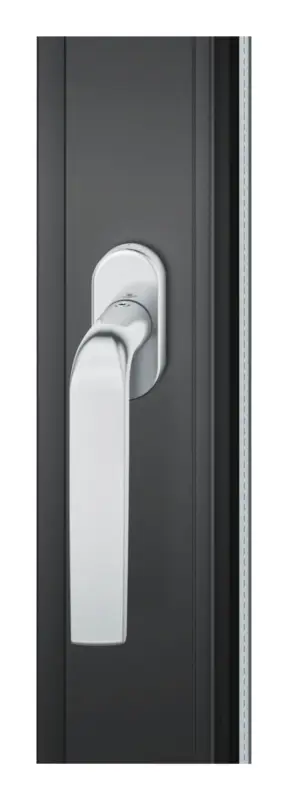 Wochenendangebot FSB Fenstergriff 34 1267, ovale Rosette, 7 mm Stift, 10 mm Nocken, Stiftüberstand 24-38 mm, Edelstahl fein matt
