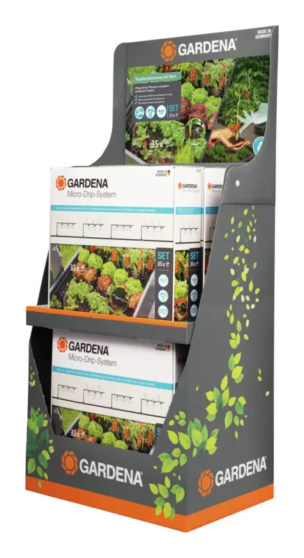 Highlight Gardena Tropfbewässerung-Set Hochbeet/Beet 35 Pflanzen Micro-Drip-System Display