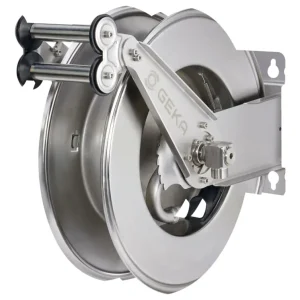 Begrenztes Angebot Geka plus automatischer Schlauchaufroller EA15, Edelstahl, für 25m 1/2" / 15m 3/4"