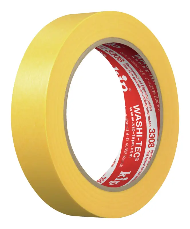 Finale Aktion Kip Washi-Tec Premium Plus 3308, Goldkrepp 24 mm x 50m, gelb (Verpackungseinheit 36 Rollen)