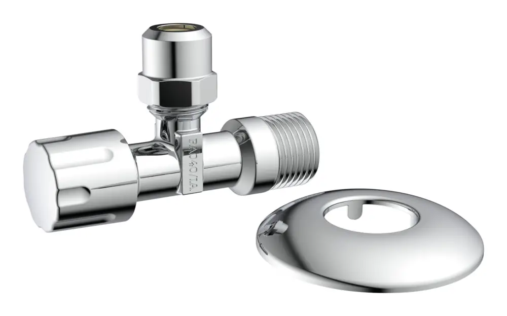 Rabatt Kirchhoff Eckventil, 1/2" AG x 3/8" AG x 10 mmQ, mit Schubrosette