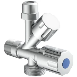 Kirchhoff Geräte-Eckventil, 1/2" AG, x 3/4" AG x 3/8" AG x 10 mmQ Versand Am Gleichen Tag