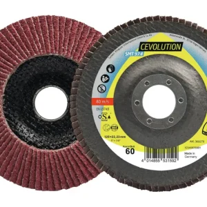 Rabatt Klingspor Fächerschleifscheibe SMT 974 125 x 22,23 mm gewölbt K60 Keramikkorund K60