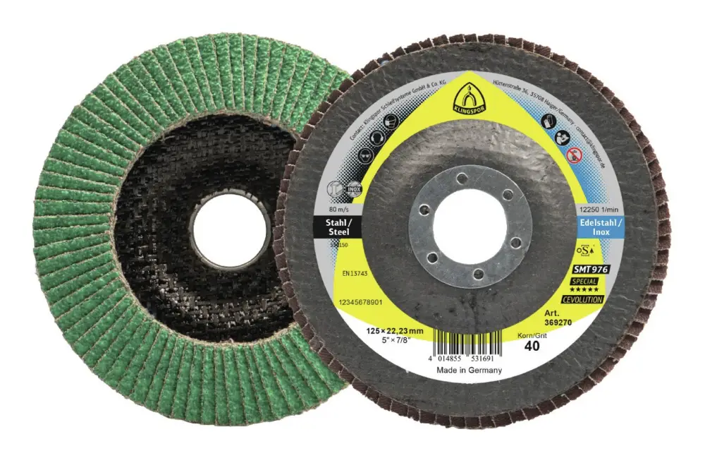 Klingspor Fächerschleifscheibe SMT 976 125 x 22,23 mm gewölbt K60 Keramikkorund K60 Knallerangebot