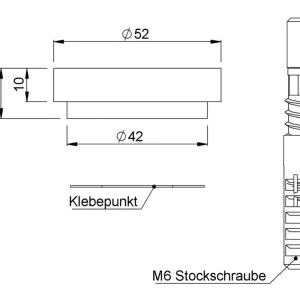 Saisonangebot KWS Türpuffer 2099, Ø52 x 15 mm, zum Aufkleben oder Aufschrauben