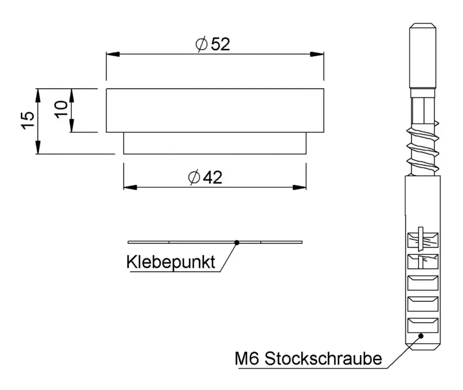 Saisonangebot KWS Türpuffer 2099, Ø52 x 15 mm, zum Aufkleben oder Aufschrauben