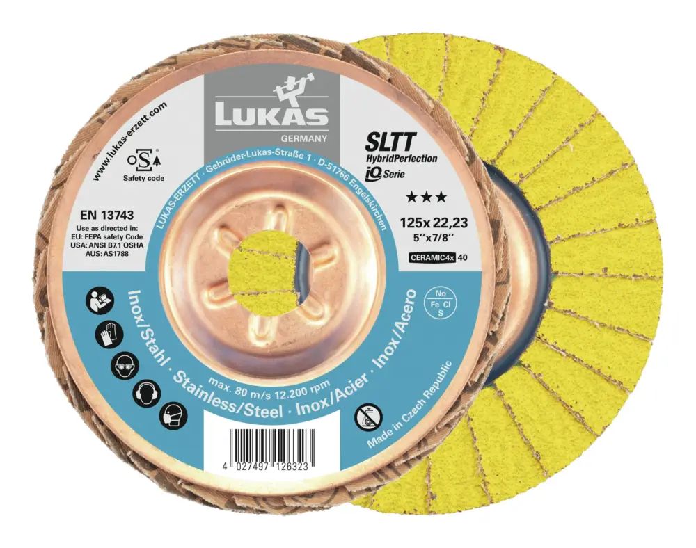 Sale Lukas Fächerschleifscheibe SLTT HybridPerfection 125 mm Ceramic4x Korn 60