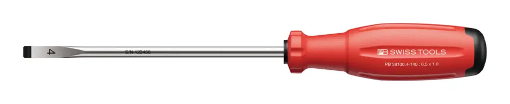 PB Swiss Tools Schraubendreher Schlitz 6,5 x 1 x 140 mm SwissGrip EVO Geprüft