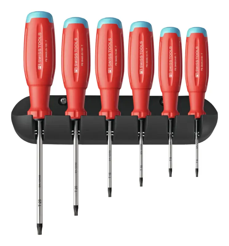 PB Swiss Tools Schraubendreher-Satz 6-teilig Torx im Wandhalter SwissGrip EVO Preis Gesenkt