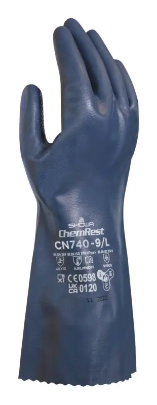 Jetzt Kaufen Showa Chemikalienschutzhandschuh CN740 Größe L (Verpackungseinheit 12 Paar)