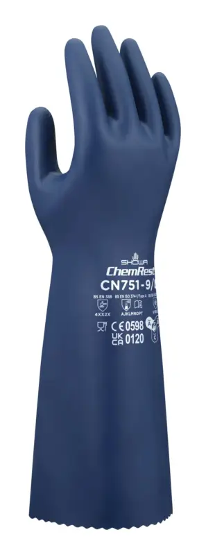Showa Chemikalienschutzhandschuh CN751 Größe L (Verpackungseinheit 12 Paar) Preiswert