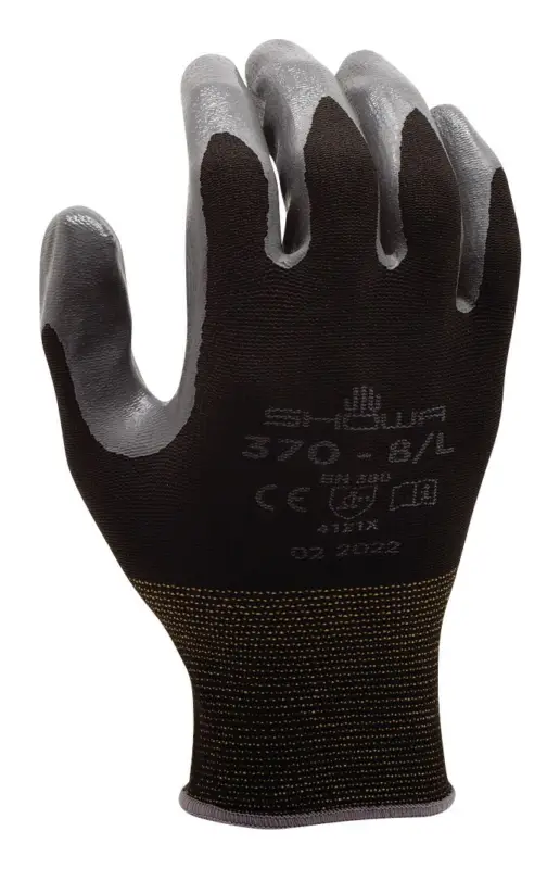 Ausverkauf Showa Montagehandschuh 370, schwarz Größe L (Verpackungseinheit 10 Paar)