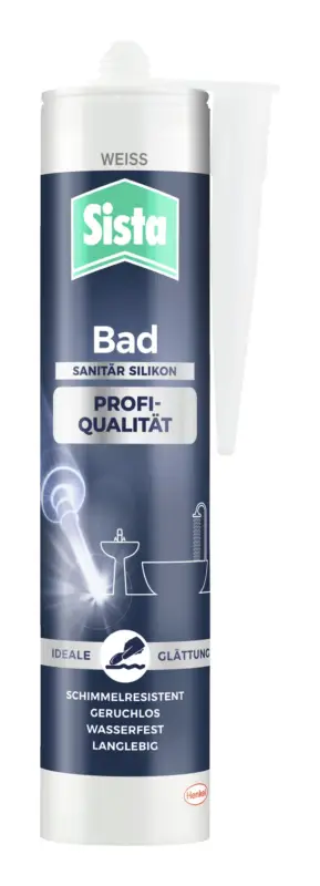 Super-Preis Sista Silikon Bad Profi Qualität 280 ml weiß (Verpackungseinheit 12 Stück)