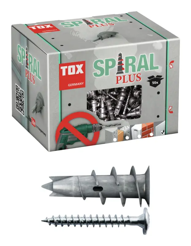 Garantierte Lieferung Tox Gipskartondübel Spiral Plus 37-2S (Verpackungseinheit 50 Stück)