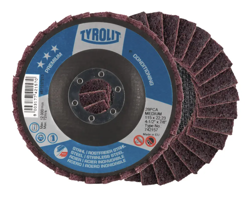 Tyrolit Fächerschleifscheibe Vlies SCM-A 125 x 22 mm medium Direkt Vom Hersteller