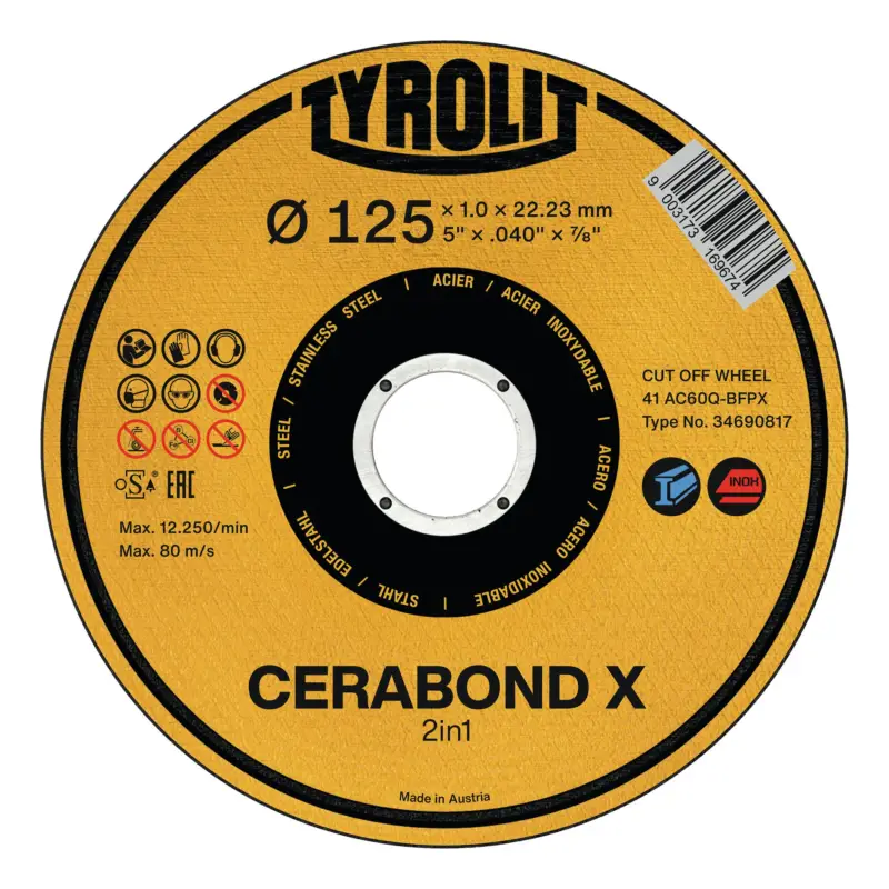 Must-Have Tyrolit Trennscheibe Cerabond X 115 x 1,6 mm, gerade Stahl+Inox