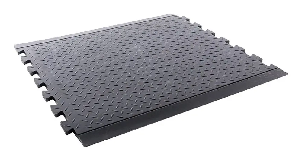 Zertifiziert VR Trade Arbeitsplatzmatte Puzzle SBR, schwarz, Endstück, 13 mm, 710 x 780 mm