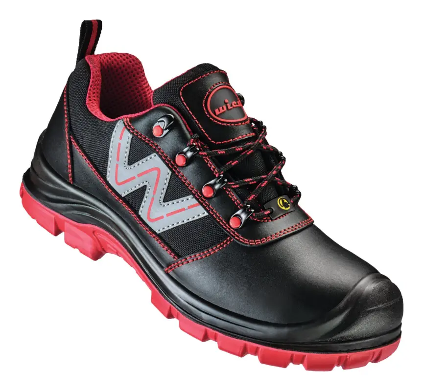 Saisonangebot Wica Sicherheitshalbschuh Belluno Schwarz/rot, S3 SR ESD Größe 38 (Verpackungseinheit 1 Paar)