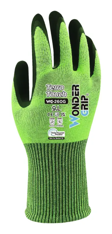 Wonder Grip Handschuh Terra Touch WG-260G, Größe 9 (Verpackungseinheit 12 Paar) Markenware