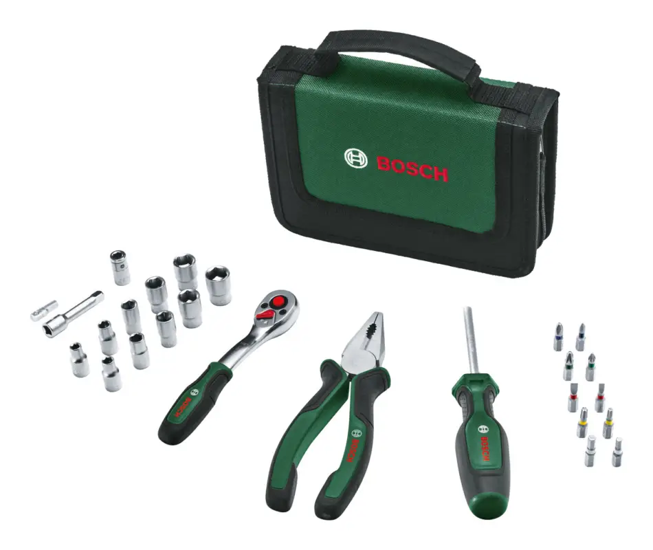 Bosch Starter Werkzeug Set mit verschiedenen Handwerkzeugen, 26-teilig Zertifiziert