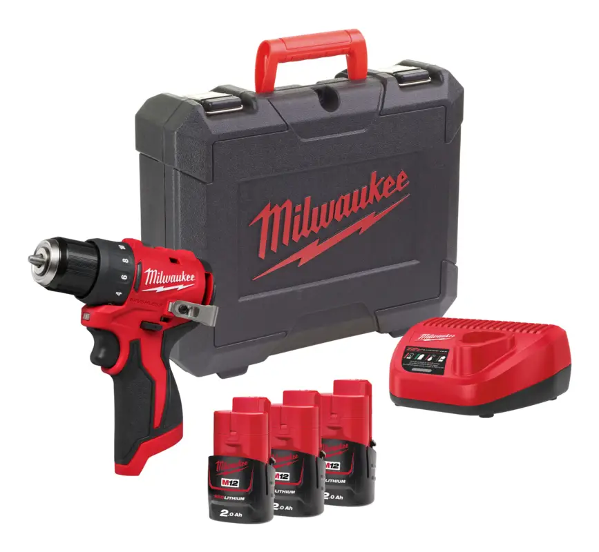 Solange Der Vorrat Reicht Milwaukee Akku-Bohrschrauber M12 BLDDRC-203C mit 3x Akku 2 Ah - im Transportkoffer
