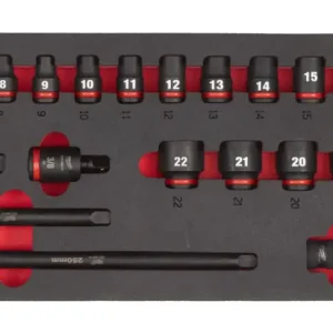Begrenztes Angebot Milwaukee Shockwave Schlagnüsse 3/8" in Einlage für Werkstattwagen - 23-teilig