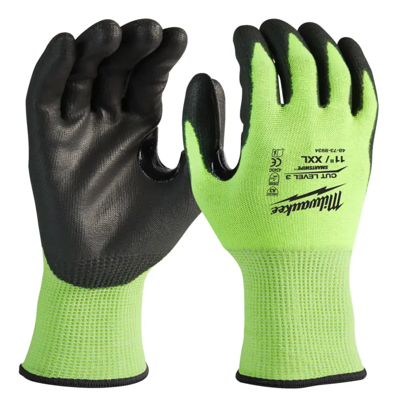 Zertifiziert Milwaukee Hi-Vis Schnittschutzhandschuhe Klasse 3/C, Größe 11 (XXL) - 144er Pack (Verpackungseinheit 1 Paar)