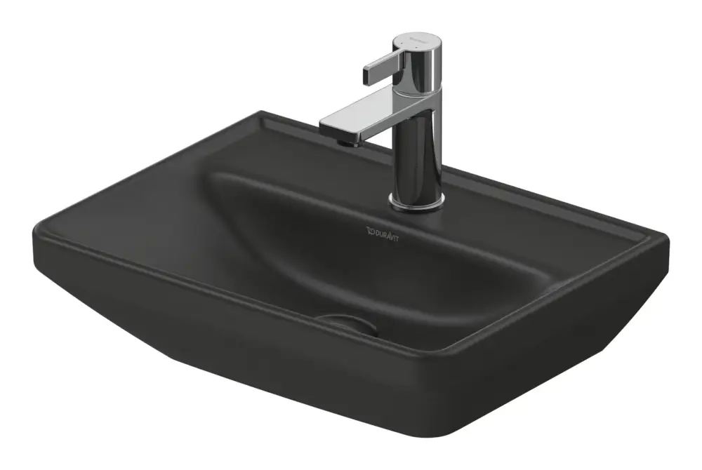 Geprüft Duravit D-Neo Handwaschbecken mit 1 Hahnloch ohne Überlauf 450 x 335 mm - Anthrazit Matt