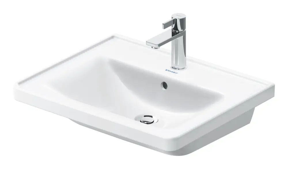 Must-Have Duravit D-Neo Waschtisch mit 1 Hahnloch mit Überlauf 600 x 480 mm - Weiß Hochglanz
