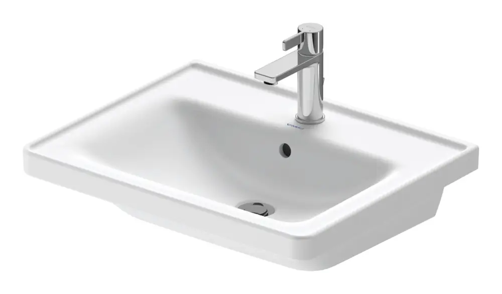 Preisknaller Duravit D-Neo Waschtisch mit 1 Hahnloch mit Überlauf 600 x 480 mm - Weiß Seidenmatt