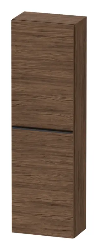 Duravit D-Neo Halbhochschrank mit 1 Tür Anschlag links Griff Diamantschwarz Matt 400 x 1320 x 240 mm - Nussbaum dunkel Matt Must-Have