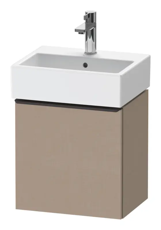 Highlight Duravit D-Neo Waschtischunterschrank mit 1 Tür Anschlag links Griff Diamantschwarz Matt 434 x 440 x 322 mm - Leinen Matt