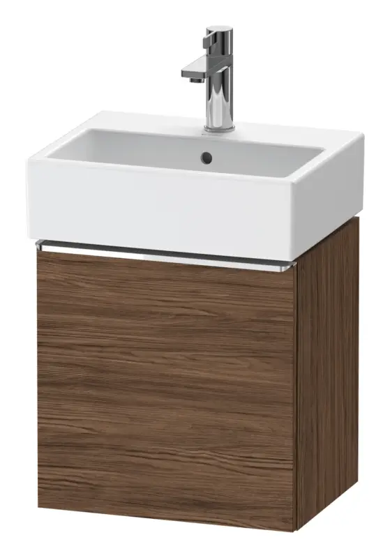 Aktuell Duravit D-Neo Waschtischunterschrank mit 1 Tür Anschlag rechts Griff Chrom Hochglanz 434 x 440 x 322 mm - Nussbaum dunkel Matt