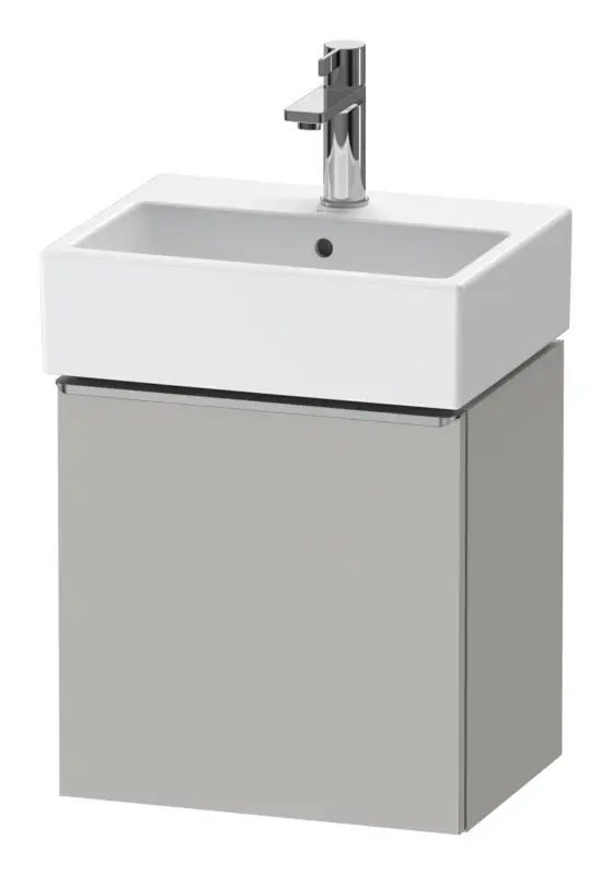 Duravit D-Neo Waschtischunterschrank mit 1 Tür Anschlag rechts Griff Edelstahl Gebürstet 434 x 440 x 322 mm - Betongrau Matt Echt