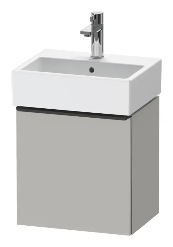 Begrenztes Angebot Duravit D-Neo Waschtischunterschrank mit 1 Tür Anschlag rechts Griff Diamantschwarz Matt 434 x 440 x 322 mm - Betongrau Matt
