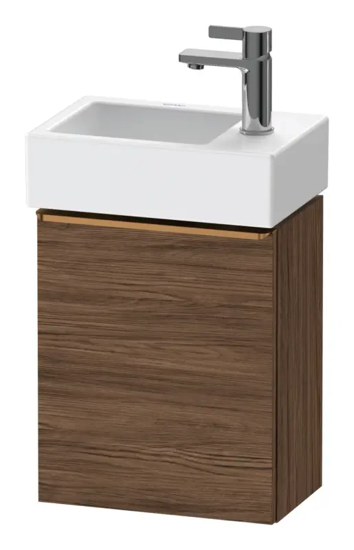 Preis Gesenkt Duravit D-Neo Waschtischunterschrank mit 1 Tür Anschlag links Griff Bronze Gebürstet 364 x 440 x 222 mm - Nussbaum dunkel Matt