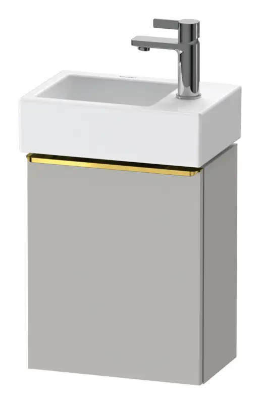 Markenware Duravit D-Neo Waschtischunterschrank mit 1 Tür Anschlag links Griff Gold Poliert 364 x 440 x 222 mm - Betongrau Matt