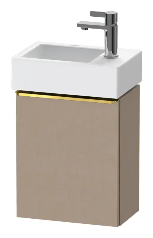 Duravit D-Neo Waschtischunterschrank mit 1 Tür Anschlag links Griff Gold Poliert 364 x 440 x 222 mm - Leinen Matt Sichere Zahlung